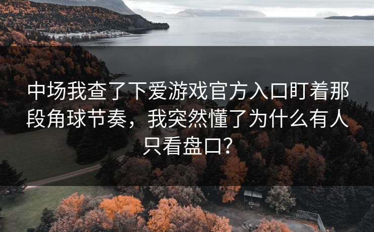 中场我查了下爱游戏官方入口盯着那段角球节奏，我突然懂了为什么有人只看盘口？